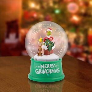Merry Grinchmas Snow Globe with Green Base